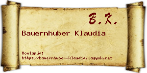 Bauernhuber Klaudia névjegykártya