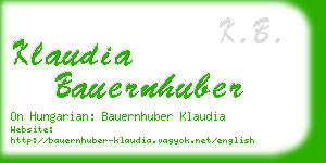 klaudia bauernhuber business card